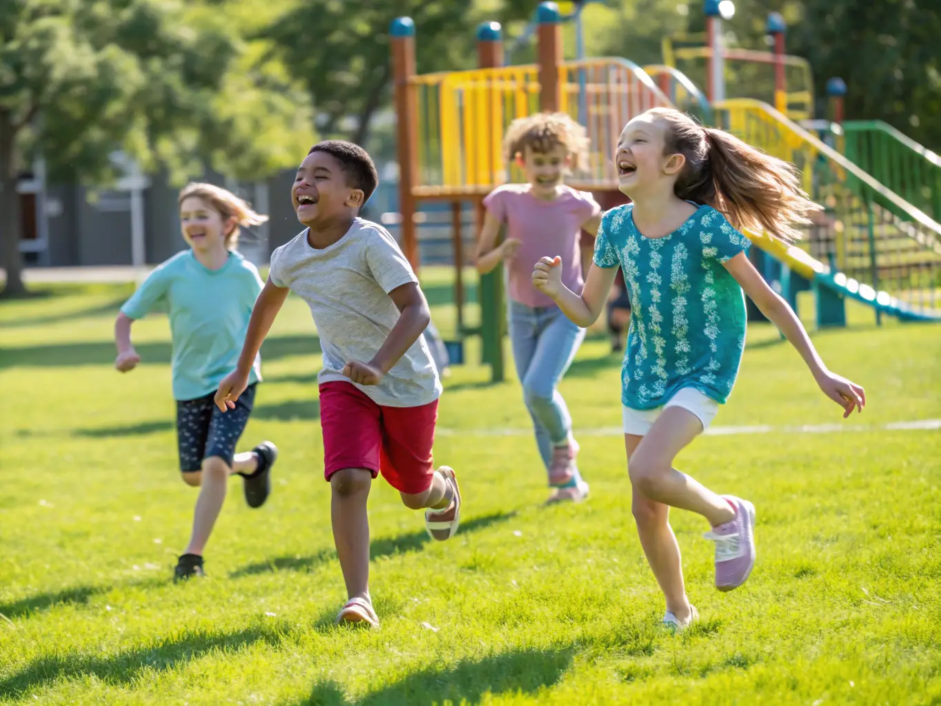 A photo of children participating in a sports day event, highlighting the organization's commitment to youth development and community engagement.